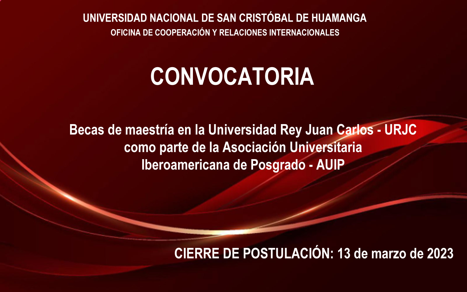Convocatoria de becas de maestría en la Universidad Rey Juan Carlos